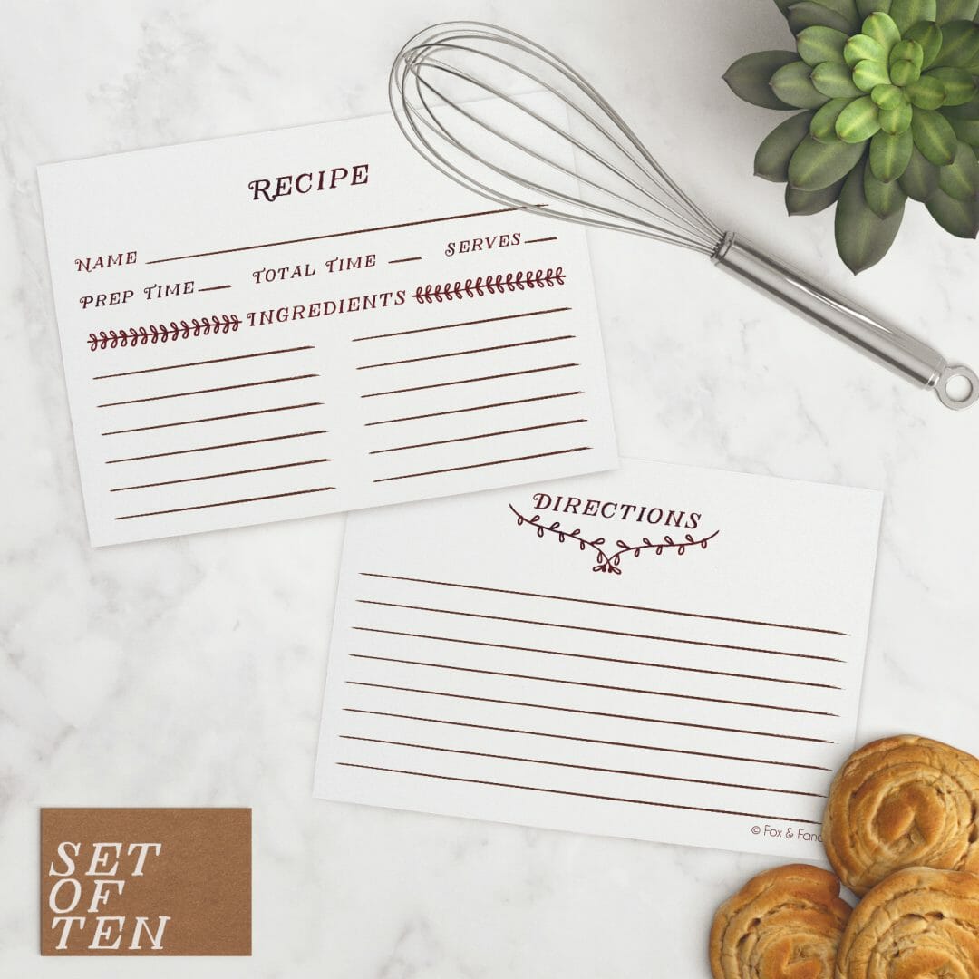 Leaves Recipe Cards 