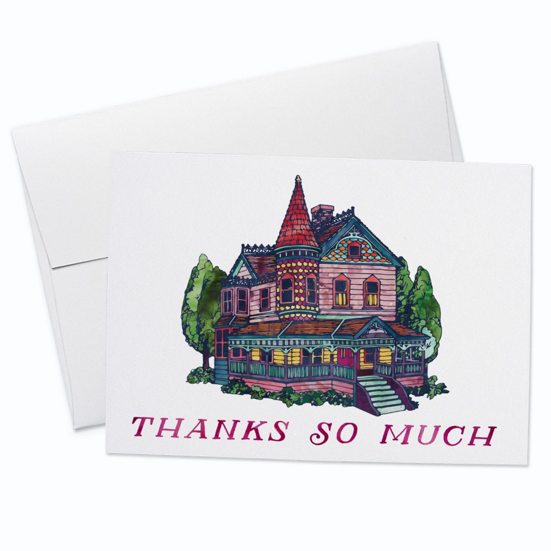 thanks so much house greeting card • fox fancy